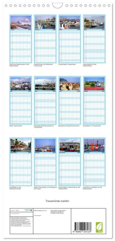 Bild: 9783457107133 | Familienplaner 2025 - Travemünde maritim mit 5 Spalten...