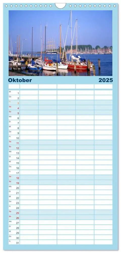 Bild: 9783457107133 | Familienplaner 2025 - Travemünde maritim mit 5 Spalten...