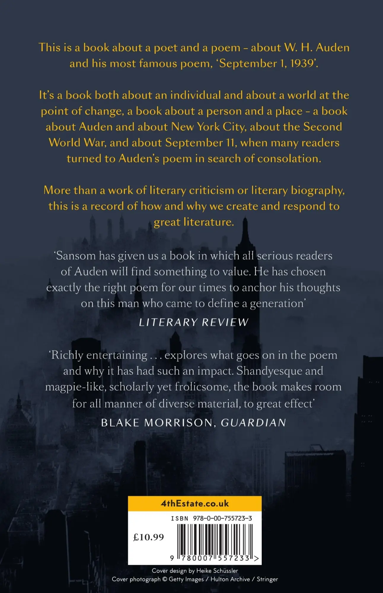 Rückseite: 9780007557233 | September 1, 1939 | W. H. Auden and the Afterlife of a Poem | Sansom