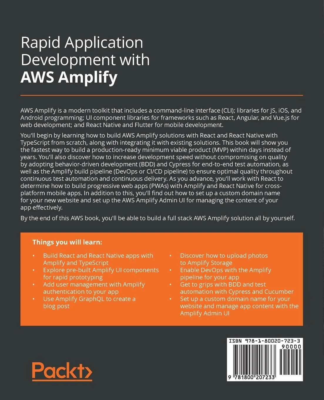 Rückseite: 9781800207233 | Rapid Application Development with AWS Amplify | Adrian Leung | Buch