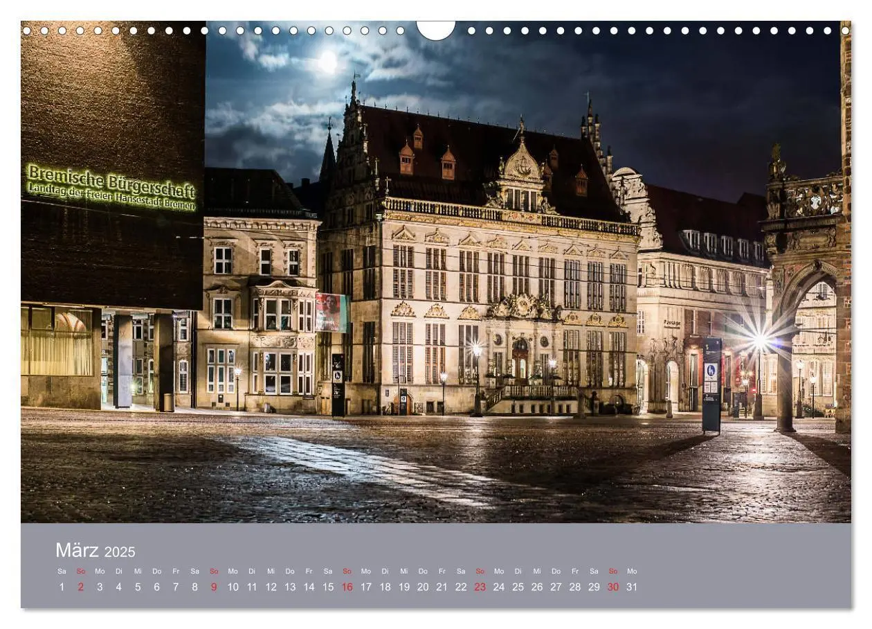Bild: 9783435177233 | Nachts in Bremen (Wandkalender 2025 DIN A3 quer), CALVENDO...