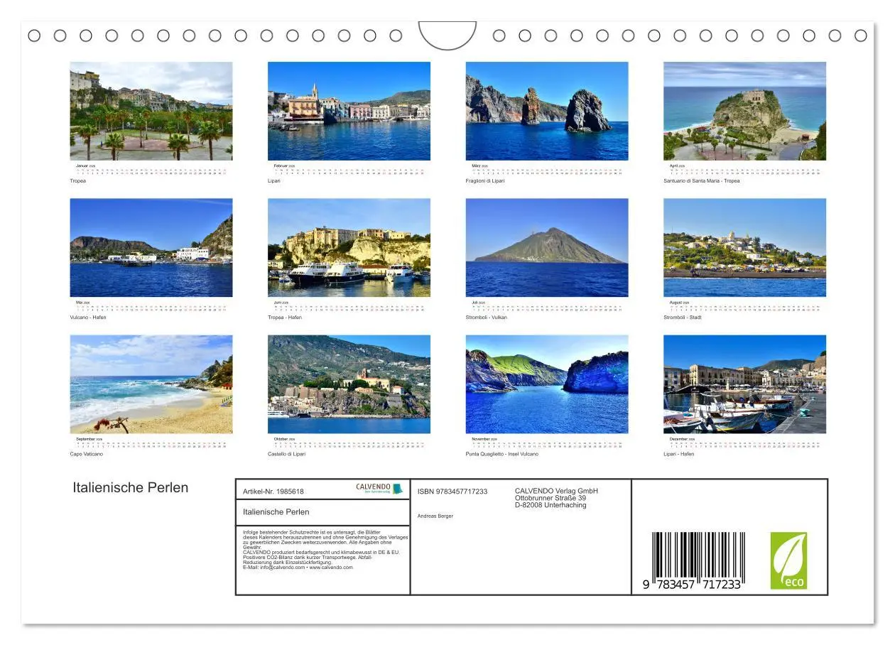 Bild: 9783457717233 | Italienische Perlen (Wandkalender 2026 DIN A4 quer), CALVENDO...