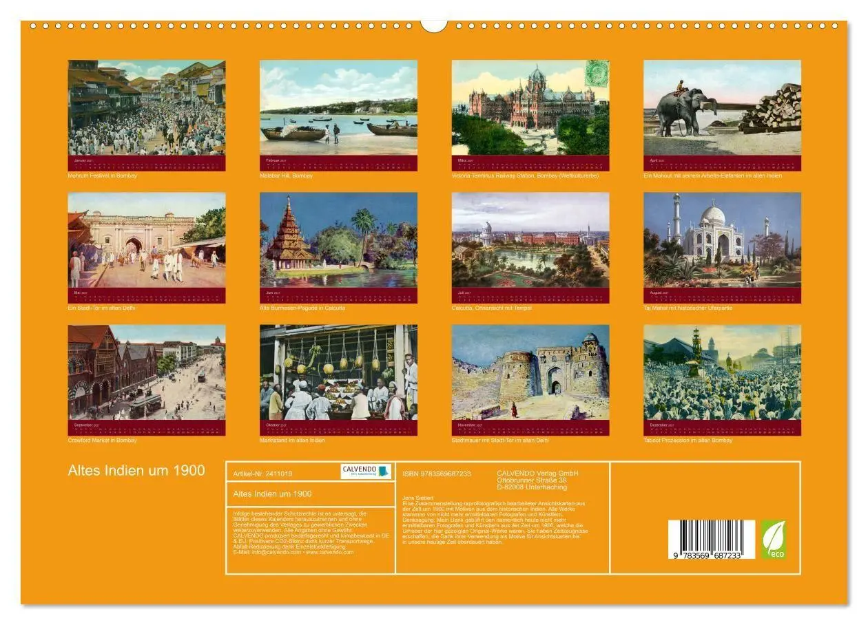 Bild: 9783569687233 | Altes Indien um 1900 (hochwertiger Premium Wandkalender 2027 DIN A2...