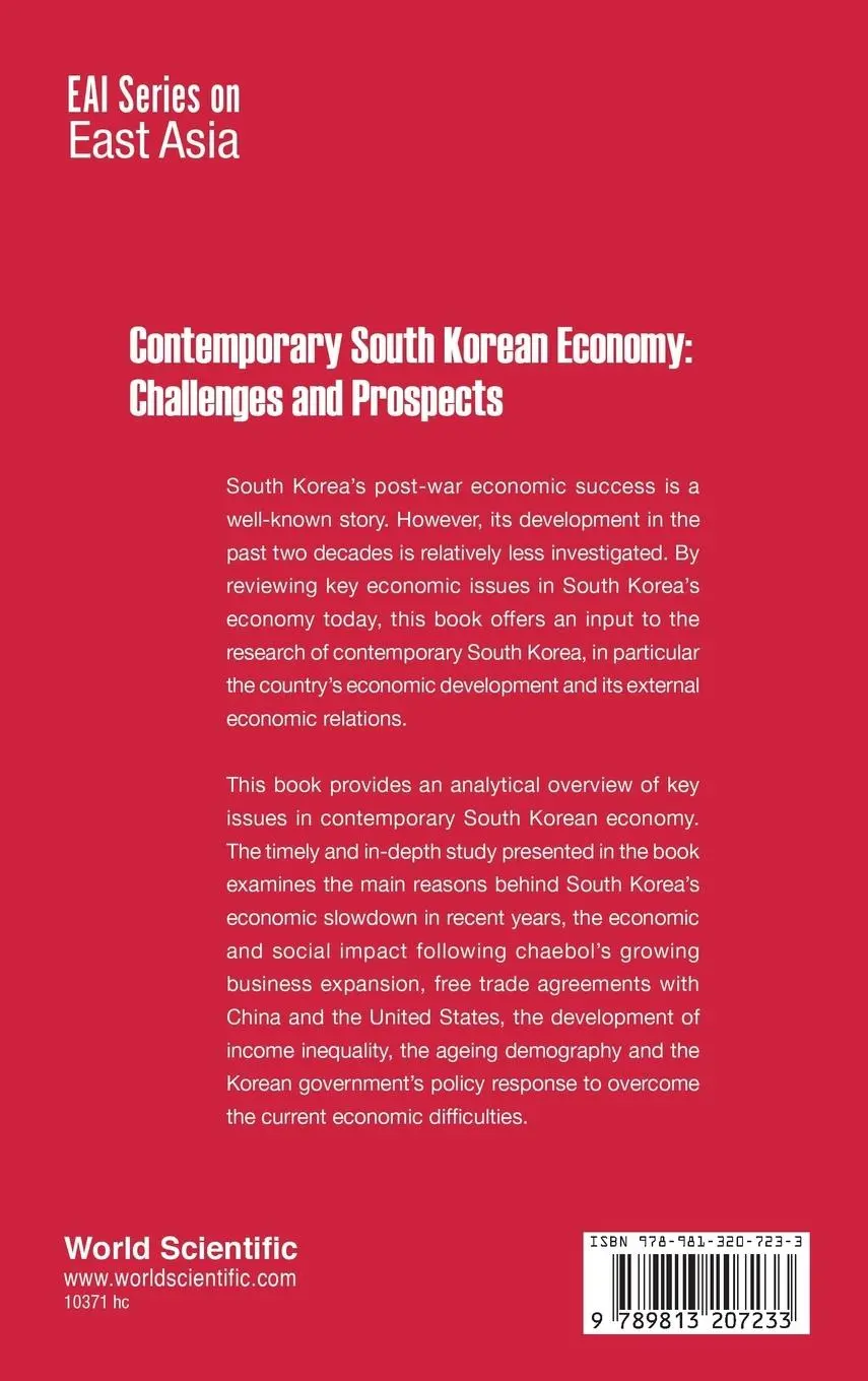 Rückseite: 9789813207233 | CONTEMPORARY SOUTH KOREAN ECONOMY | CHALLENGES AND PROSPECTS | Chiang