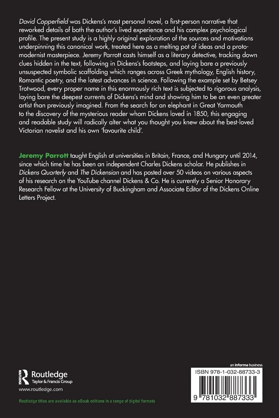 Rückseite: 9781032887333 | David Copperfield Unbound | A Genetic Study | Jeremy Parrott | Buch