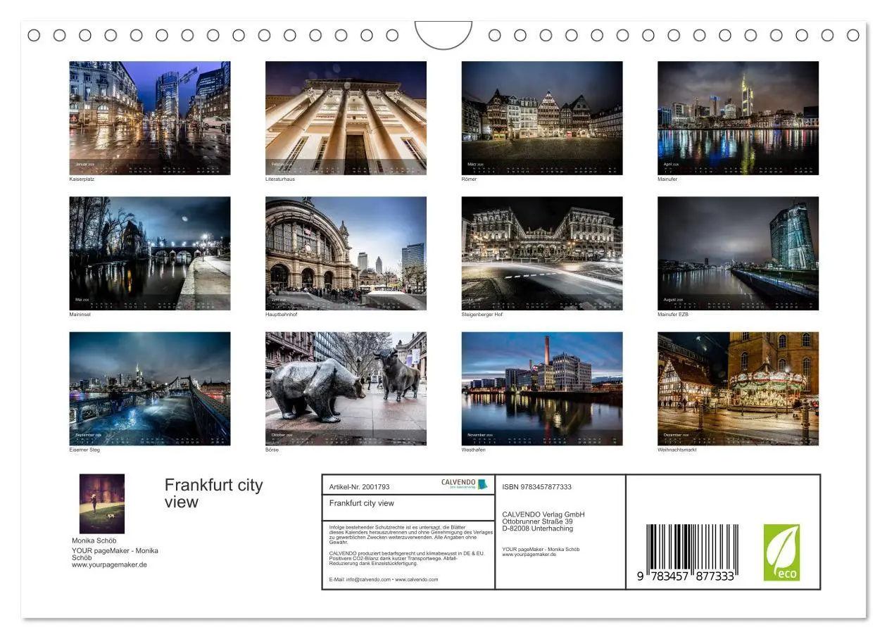 Bild: 9783457877333 | Frankfurt city view (Wandkalender 2026 DIN A4 quer), CALVENDO...