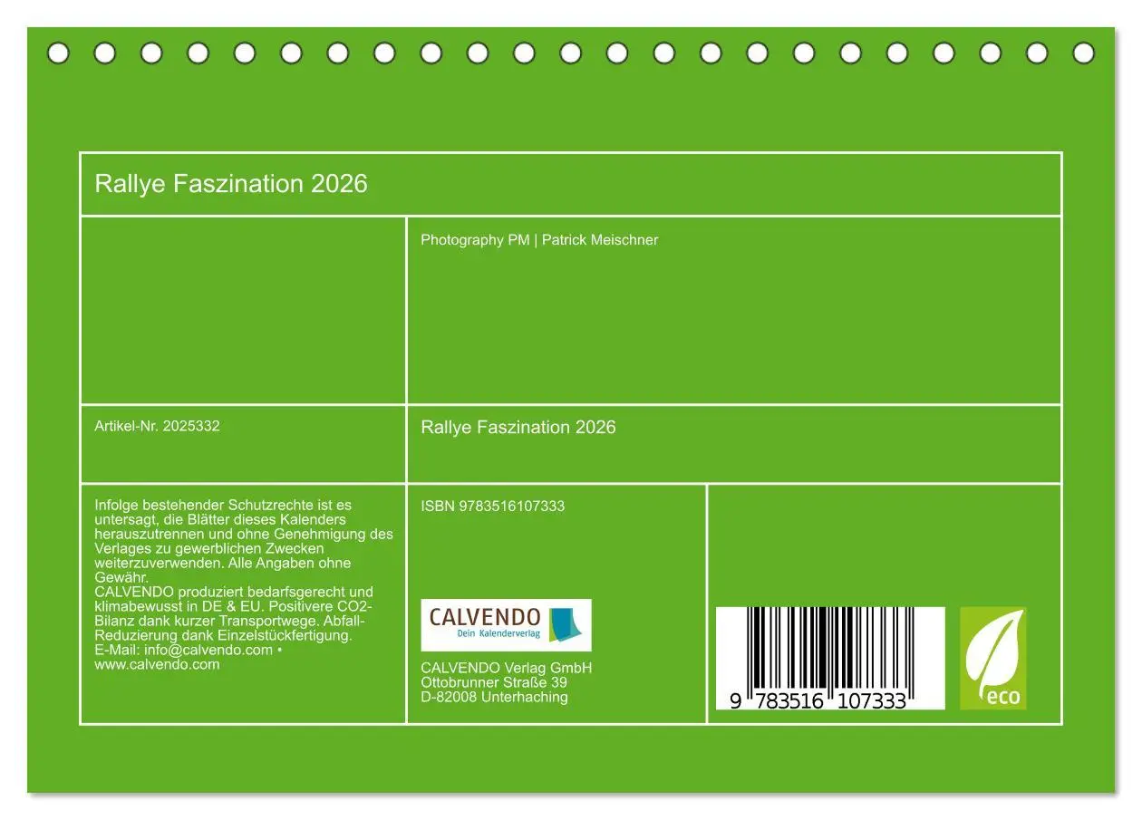Bild: 9783516107333 | Rallye Faszination 2026 (Tischkalender 2026 DIN A5 quer), CALVENDO...