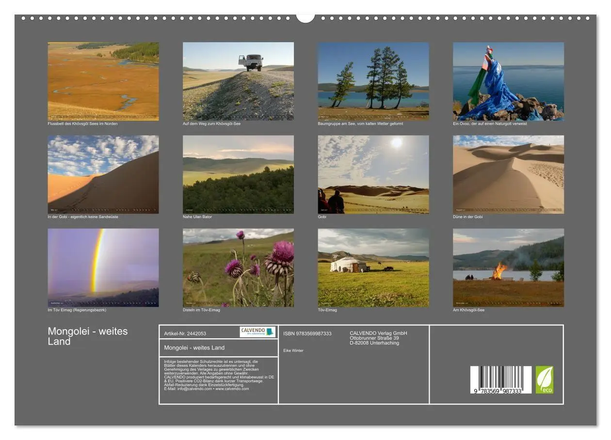 Bild: 9783569987333 | Mongolei - weites Land (hochwertiger Premium Wandkalender 2027 DIN...