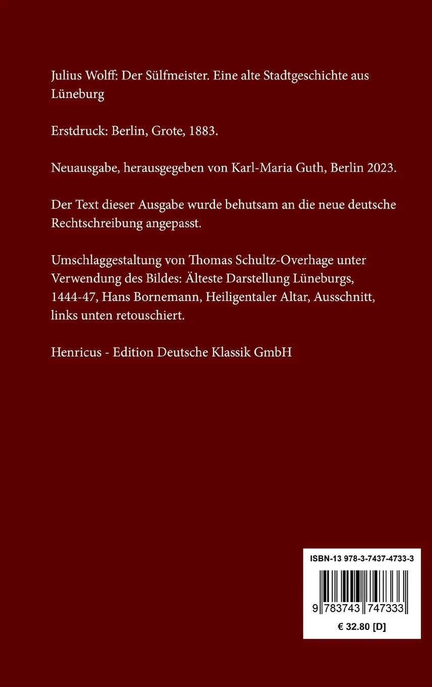 Rückseite: 9783743747333 | Der Sülfmeister | Eine alte Stadtgeschichte aus Lüneburg | Wolff
