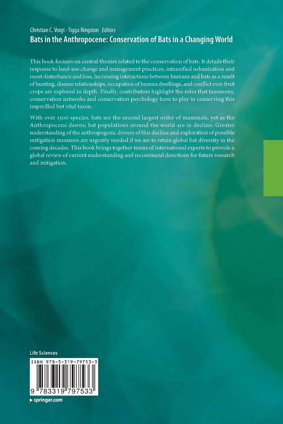 Rückseite: 9783319797533 | Bats in the Anthropocene: Conservation of Bats in a Changing World
