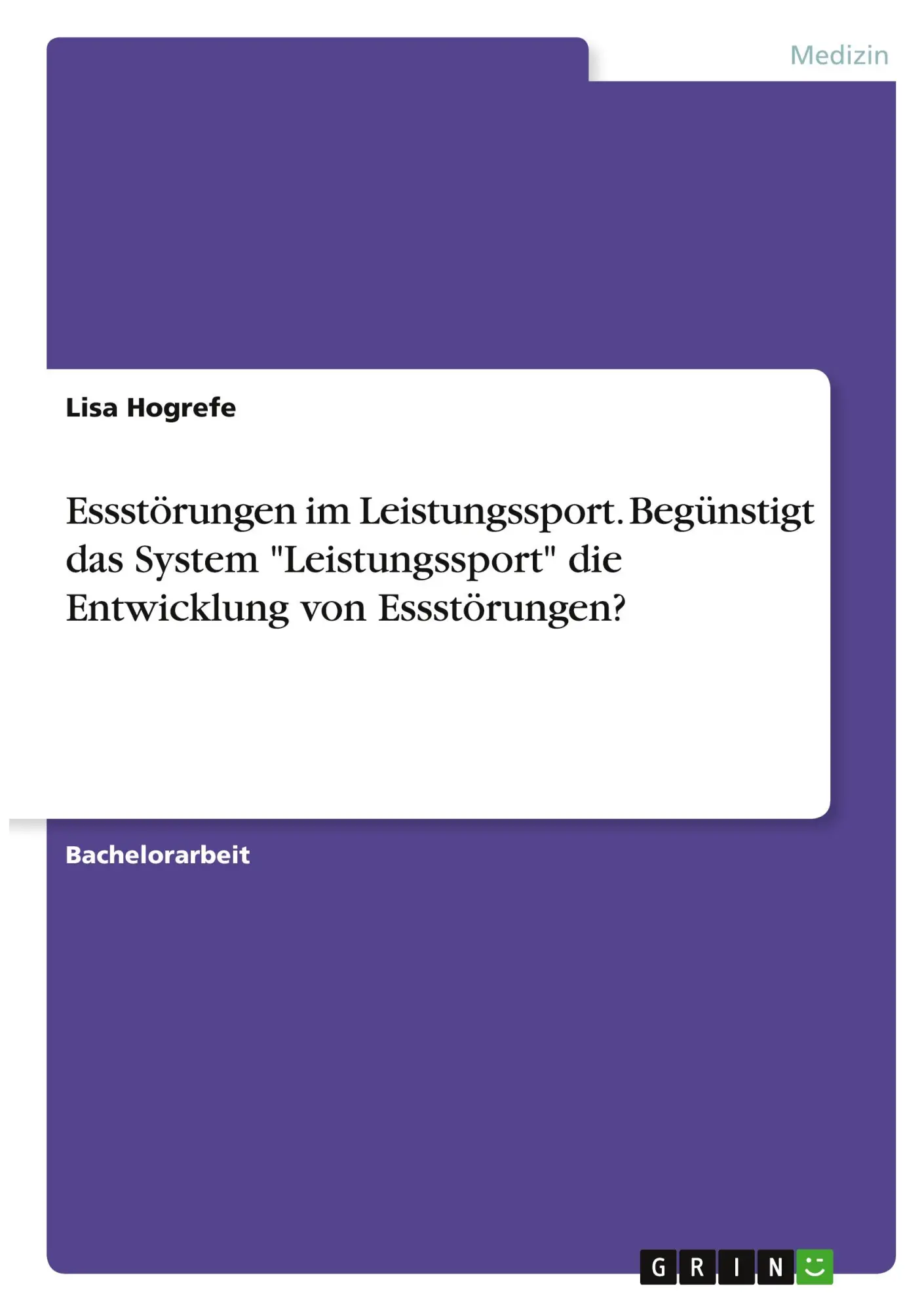 Cover: 9783346287533 | Essstörungen im Leistungssport. Begünstigt das System...