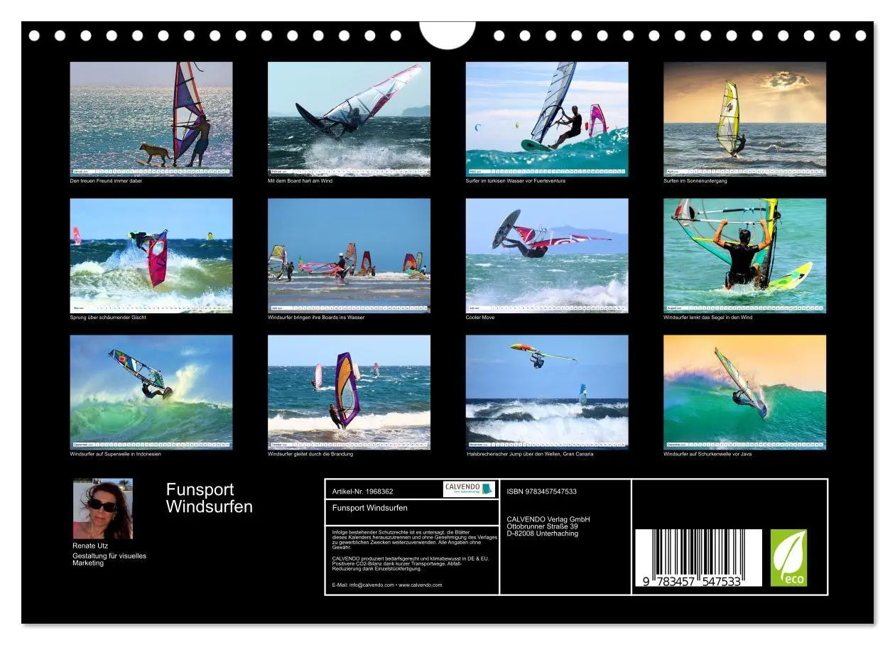 Bild: 9783457547533 | Funsport Windsurfen (Wandkalender 2026 DIN A4 quer), CALVENDO...