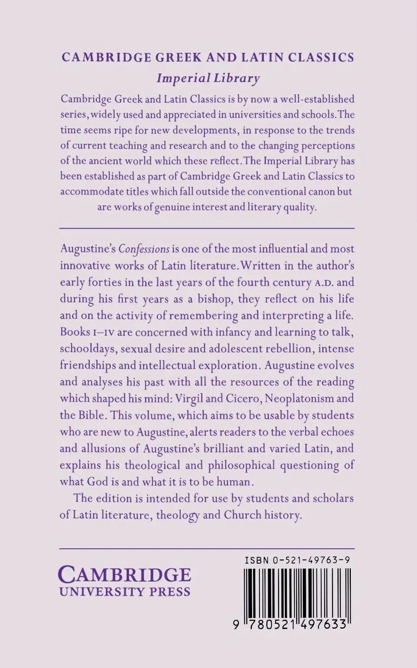 Rückseite: 9780521497633 | Augustine Confessions | Saint Augustine of Hippo (u. a.) | Taschenbuch
