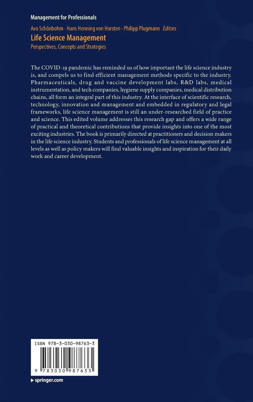 Rückseite: 9783030987633 | Life Science Management | Perspectives, Concepts and Strategies | Buch