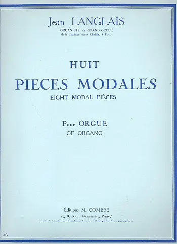 Cover: 9790230327633 | 8 Pièces modales pour orgue | Jean Langlais | Buch | Combre Edition