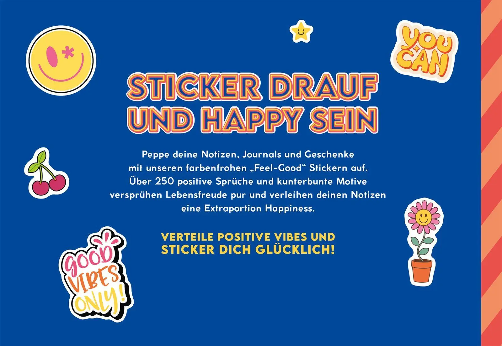 Rückseite: 4014489137733 | myNOTES Papeterie: Stickerheft Oh, happy day! | Broschüre | 16 S.