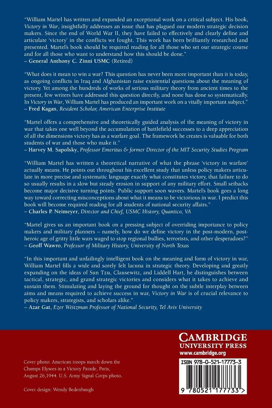 Rückseite: 9780521177733 | Victory in War | William C. Martel | Taschenbuch | Englisch | 2011