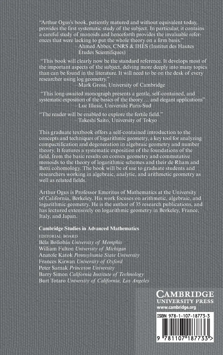 Rückseite: 9781107187733 | Lectures on Logarithmic Algebraic Geometry | Arthur Ogus | Buch | 2018