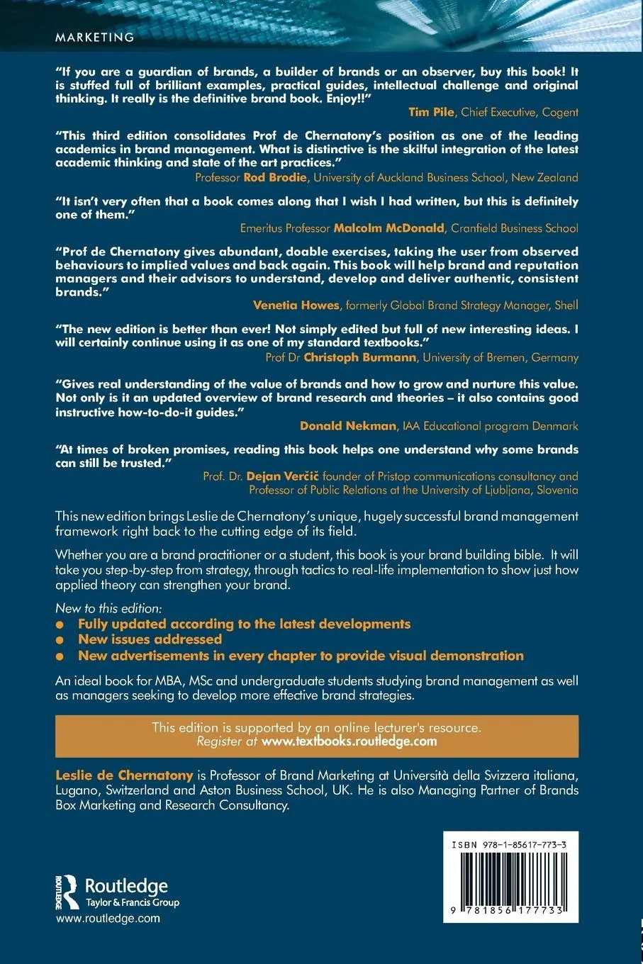 Rückseite: 9781856177733 | From Brand Vision to Brand Evaluation | Leslie De Chernatony | Buch