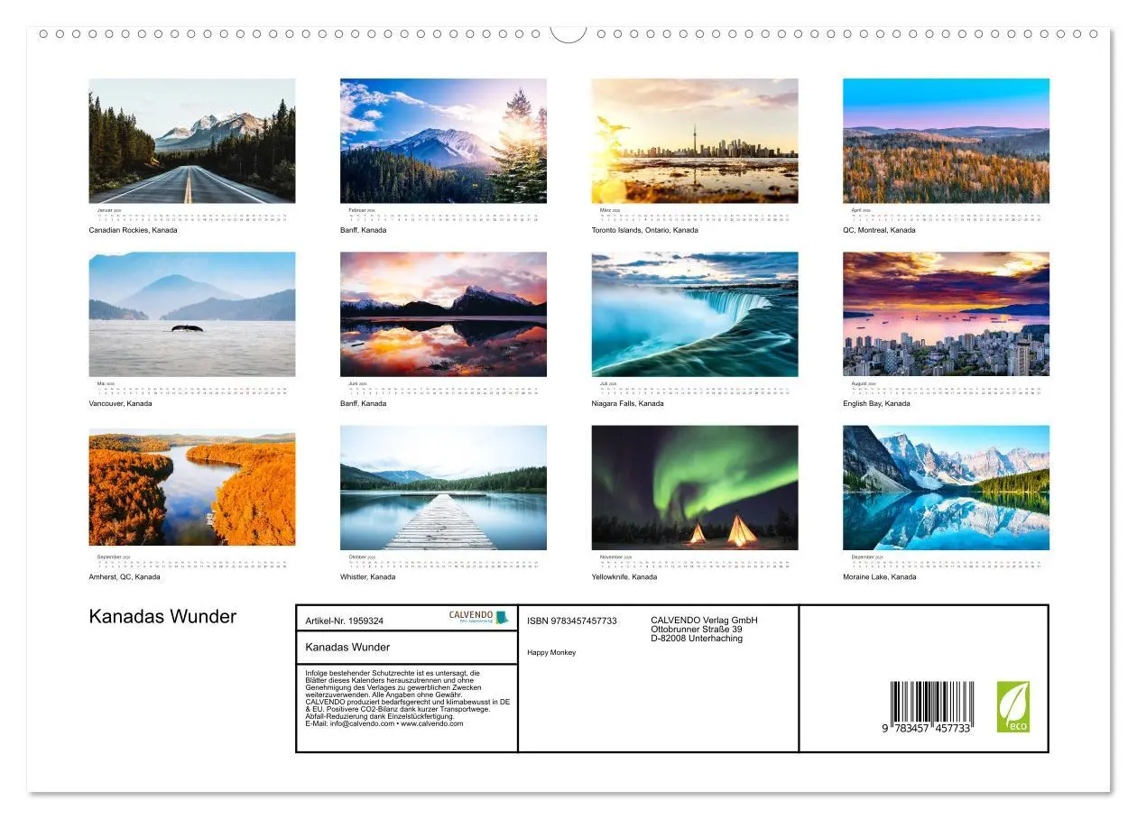 Bild: 9783457457733 | Kanadas Wunder (hochwertiger Premium Wandkalender 2026 DIN A2...