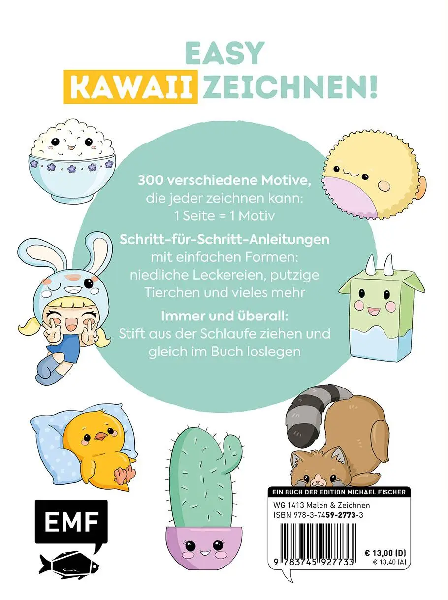 Rückseite: 9783745927733 | 300 Motive zeichnen - Kawaii | Lise Herzog | Taschenbuch | 448 S.