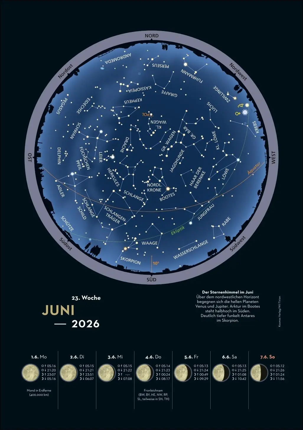 Bild: 9783840037733 | KOSMOS Himmelsjahr 2026 | Hans-Ulrich Keller | Kalender | 54 S. | 2026