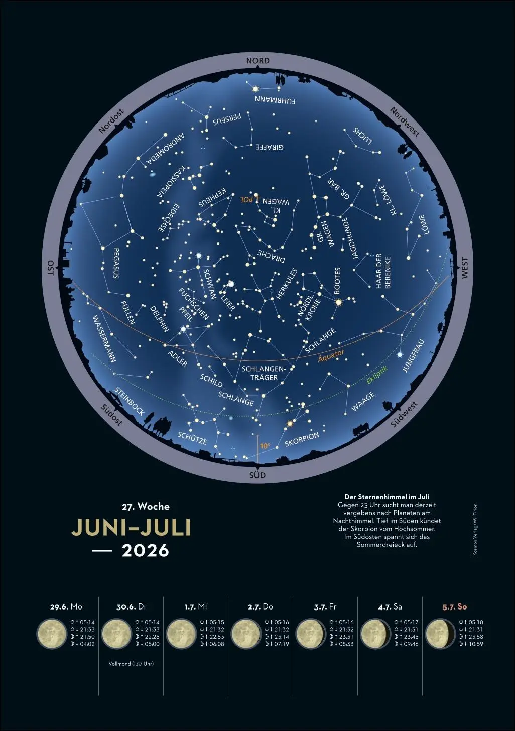 Bild: 9783840037733 | KOSMOS Himmelsjahr 2026 | Hans-Ulrich Keller | Kalender | 54 S. | 2026