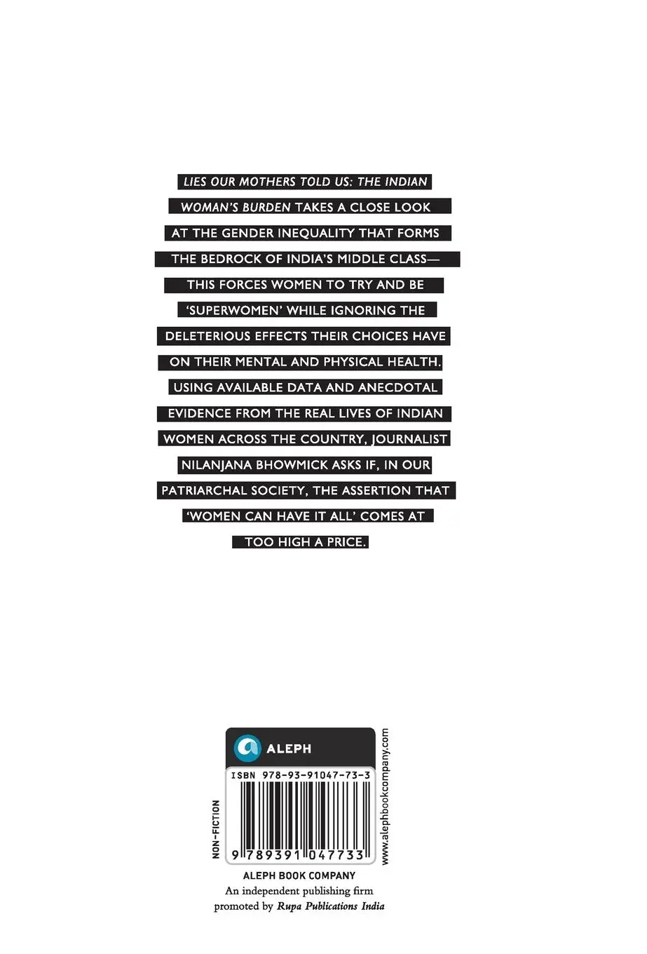 Rückseite: 9789391047733 | Lies Our Mothers Told Us | The Indian Woman's Burden | Bhowmick | Buch