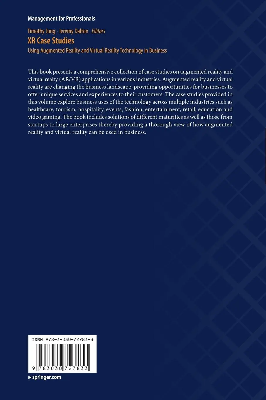 Rückseite: 9783030727833 | XR Case Studies | Jeremy Dalton (u. a.) | Taschenbuch | viii | 2022