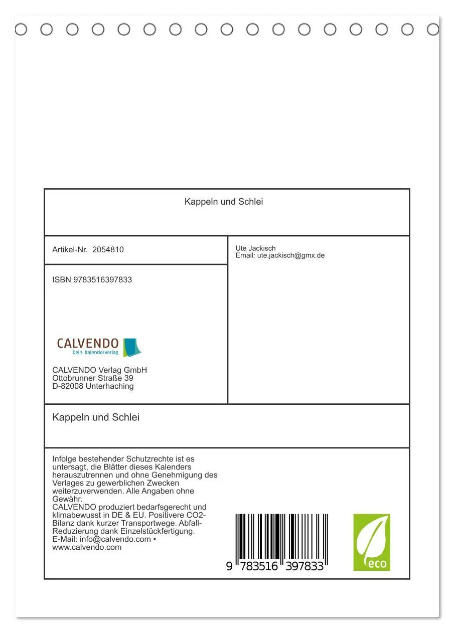 Bild: 9783516397833 | Kappeln und Schlei (Tischkalender 2026 DIN A5 hoch), CALVENDO...