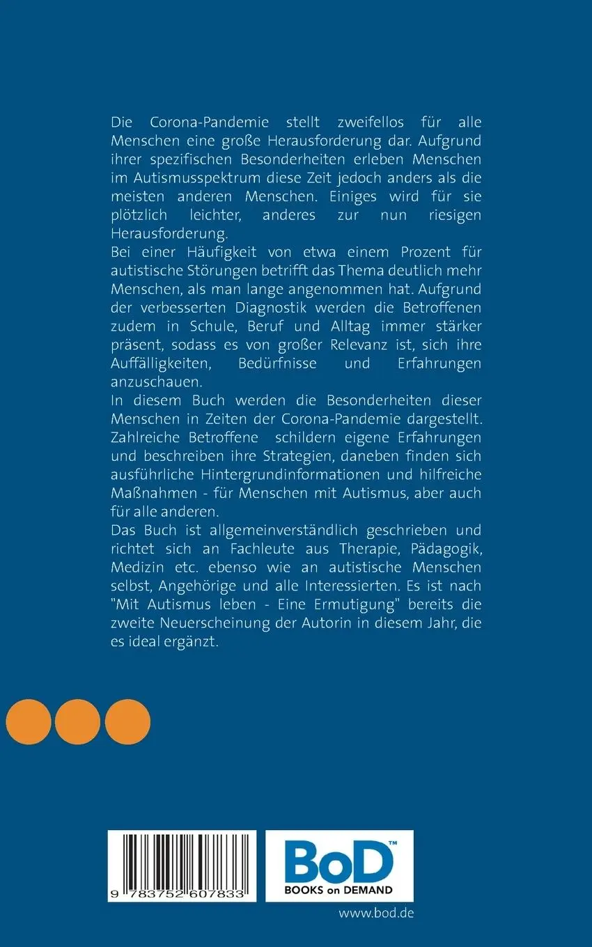 Rückseite: 9783752607833 | Menschen im Autismusspektrum und die Corona-Pandemie | Preißmann