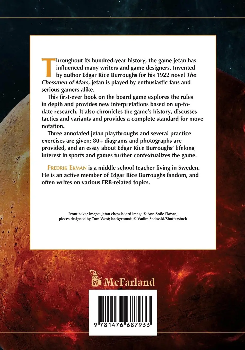 Rückseite: 9781476687933 | Jetan | The Martian Chess of Edgar Rice Burroughs | Fredrik Ekman
