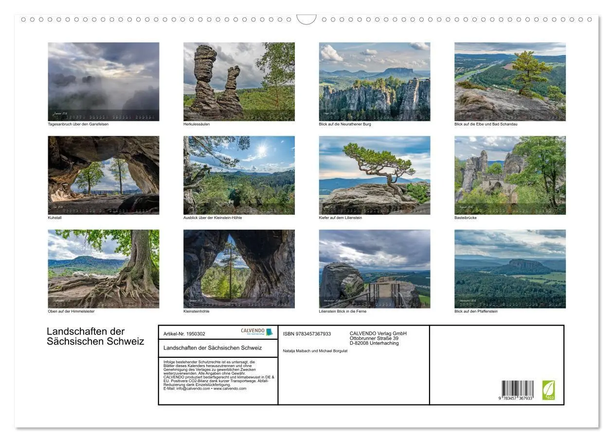 Bild: 9783457367933 | Landschaften der Sächsischen Schweiz (Wandkalender 2026 DIN A2...