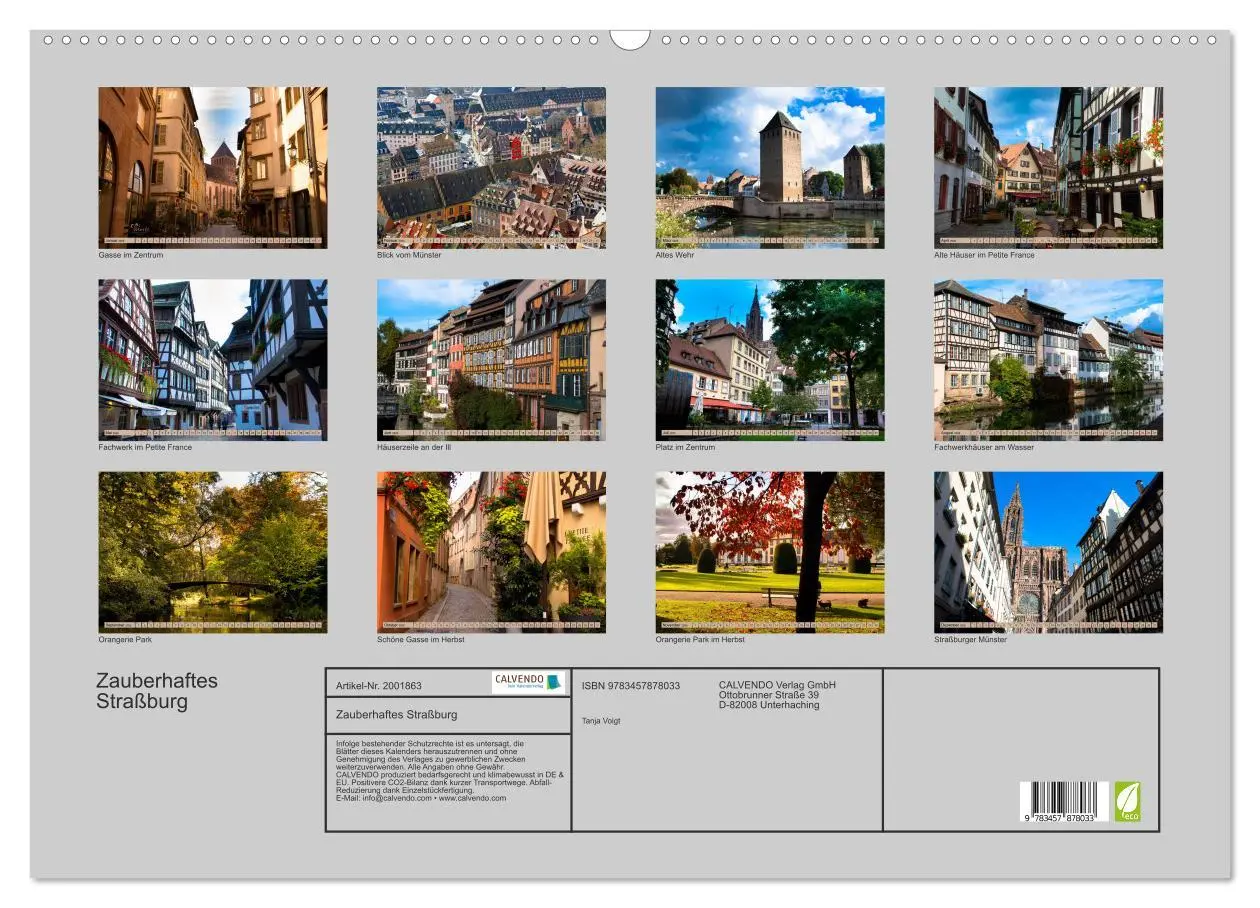 Bild: 9783457878033 | Zauberhaftes Straßburg (Wandkalender 2026 DIN A2 quer), CALVENDO...