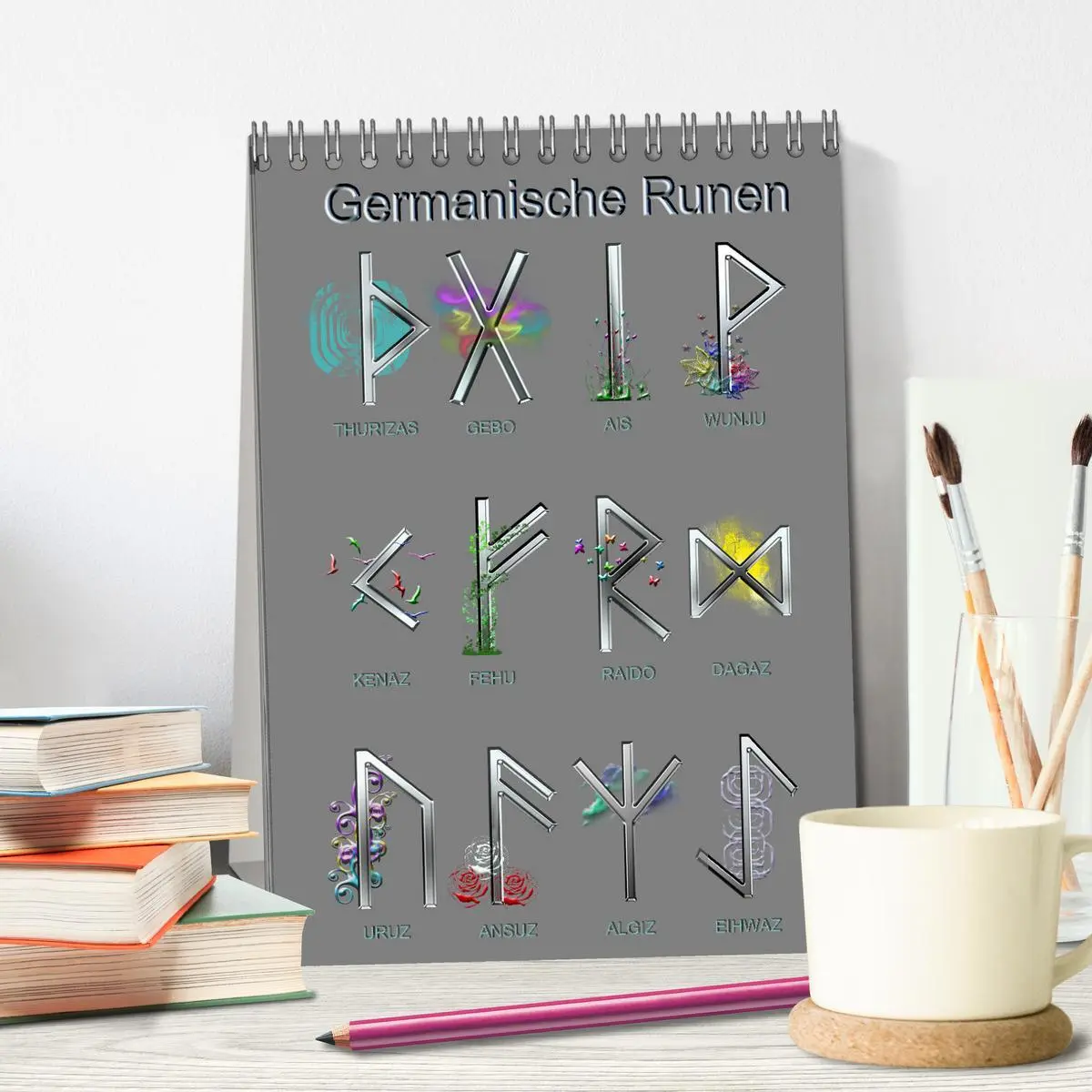 Bild: 9783516348033 | Germanische Runen (Tischkalender 2026 DIN A5 hoch), CALVENDO...