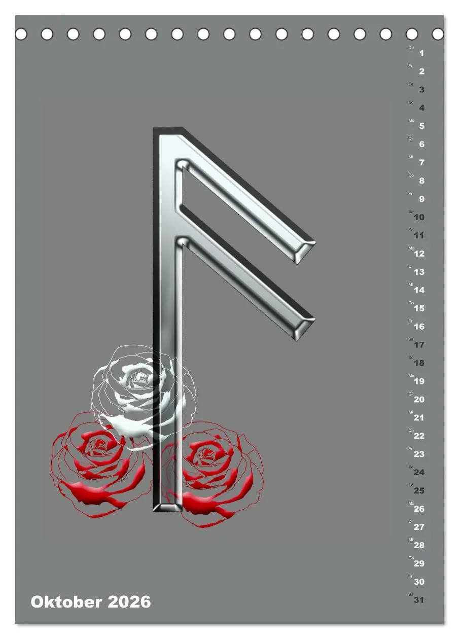 Bild: 9783516348033 | Germanische Runen (Tischkalender 2026 DIN A5 hoch), CALVENDO...