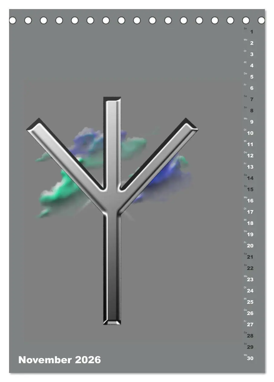Bild: 9783516348033 | Germanische Runen (Tischkalender 2026 DIN A5 hoch), CALVENDO...