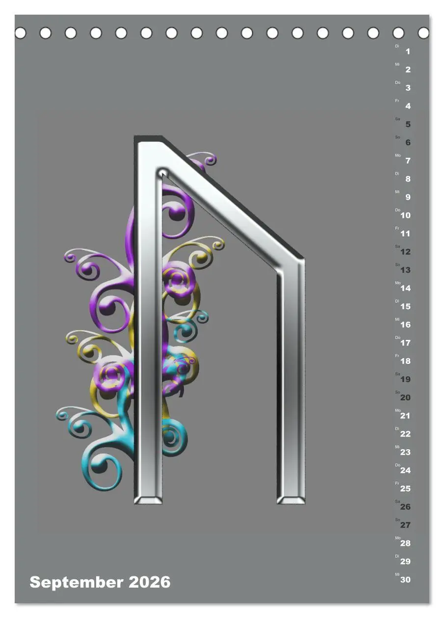 Bild: 9783516348033 | Germanische Runen (Tischkalender 2026 DIN A5 hoch), CALVENDO...