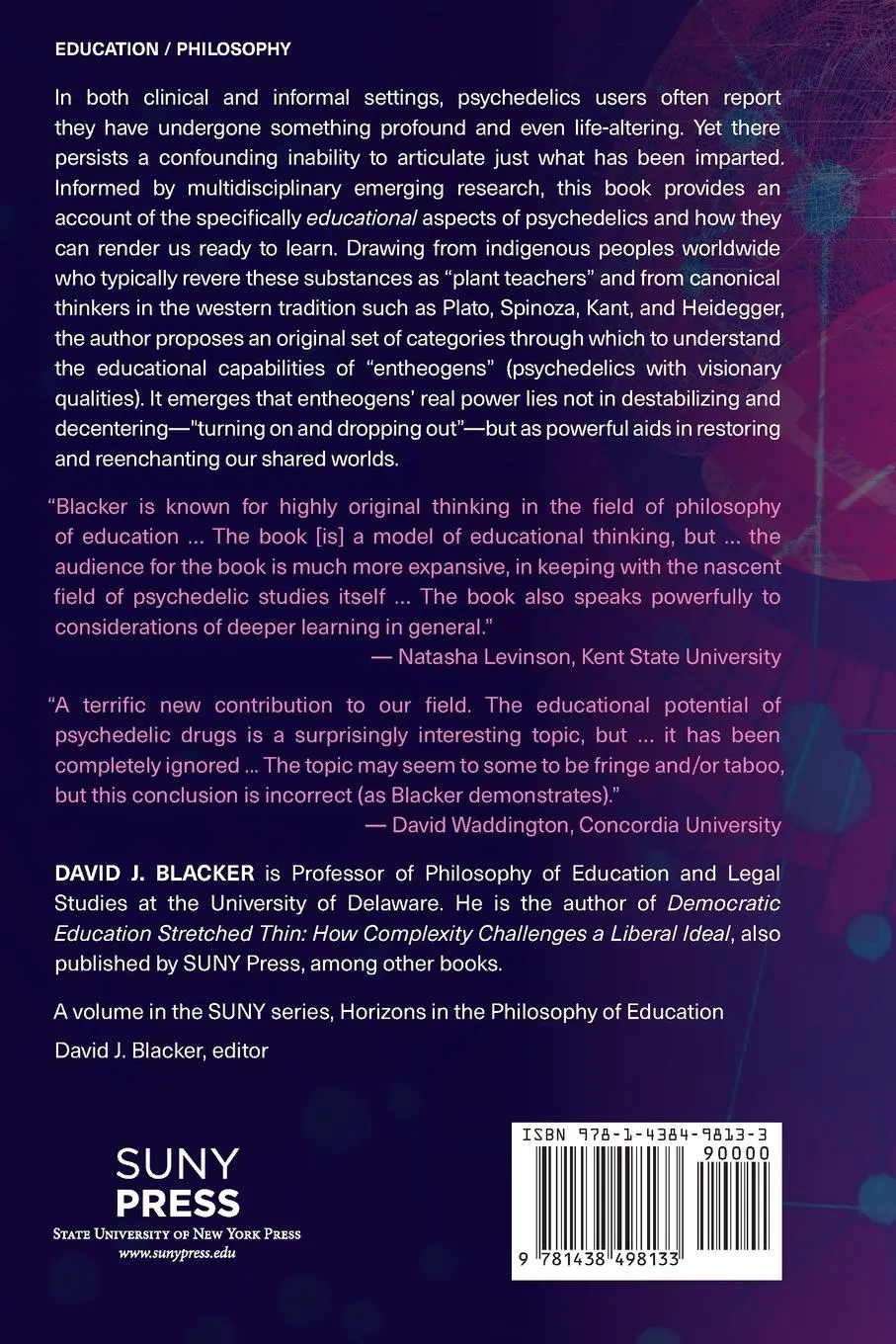 Rückseite: 9781438498133 | Deeper Learning with Psychedelics | David J. Blacker | Taschenbuch