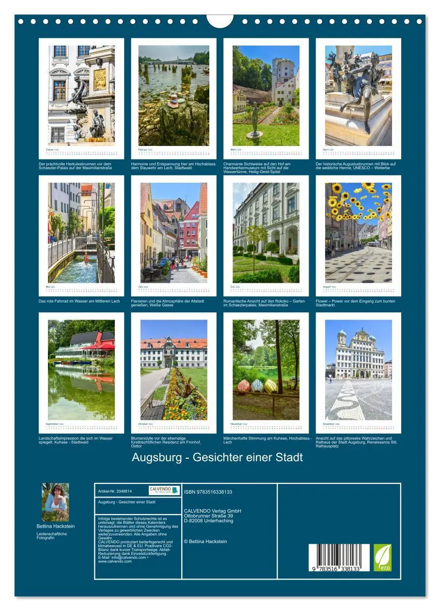 Bild: 9783516338133 | Augsburg - Gesichter einer Stadt (Wandkalender 2026 DIN A3 hoch),...