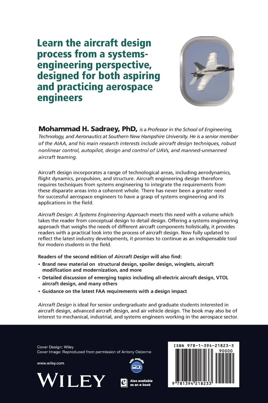Rückseite: 9781394218233 | Aircraft Design | A Systems Engineering Approach | Mohammad H. Sadraey