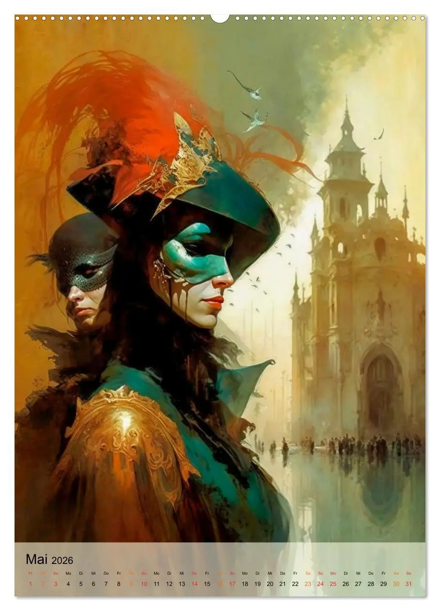Bild: 9783516328233 | Venedig Karneval (Wandkalender 2026 DIN A2 hoch), CALVENDO...