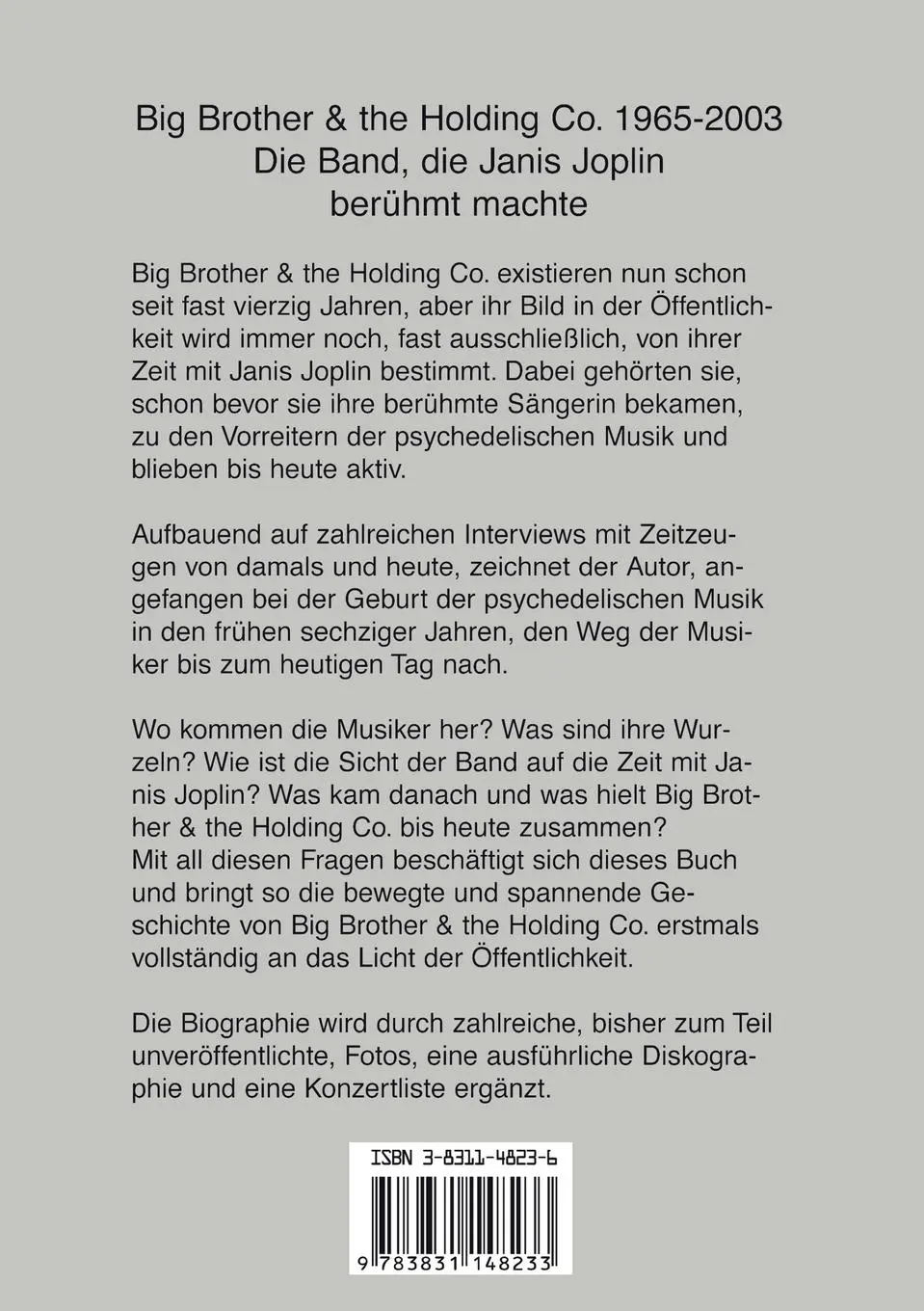Rückseite: 9783831148233 | Big Brother &amp; the Holding Co. 1965 - 2003 | Michael Spörke | Buch
