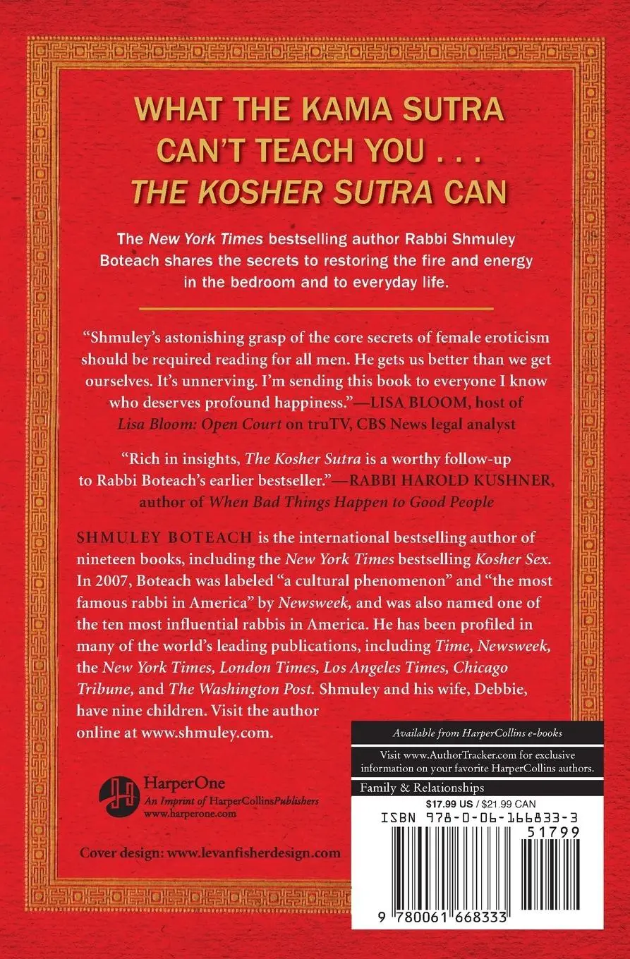 Rückseite: 9780061668333 | The Kosher Sutra | Shmuley Boteach | Taschenbuch | Englisch | 2010