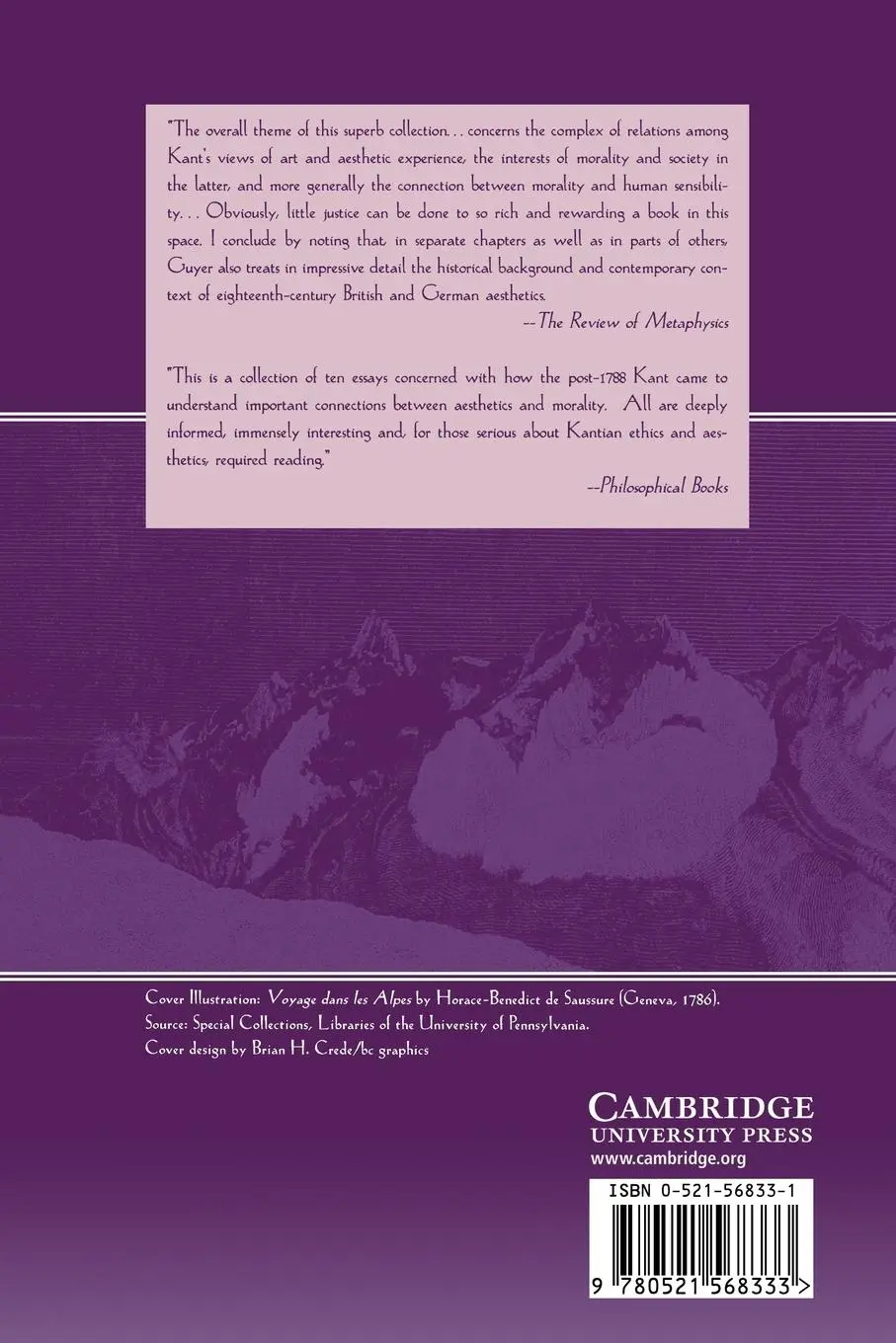 Rückseite: 9780521568333 | Kant and the Experience of Freedom | Essays on Aesthetics and Morality