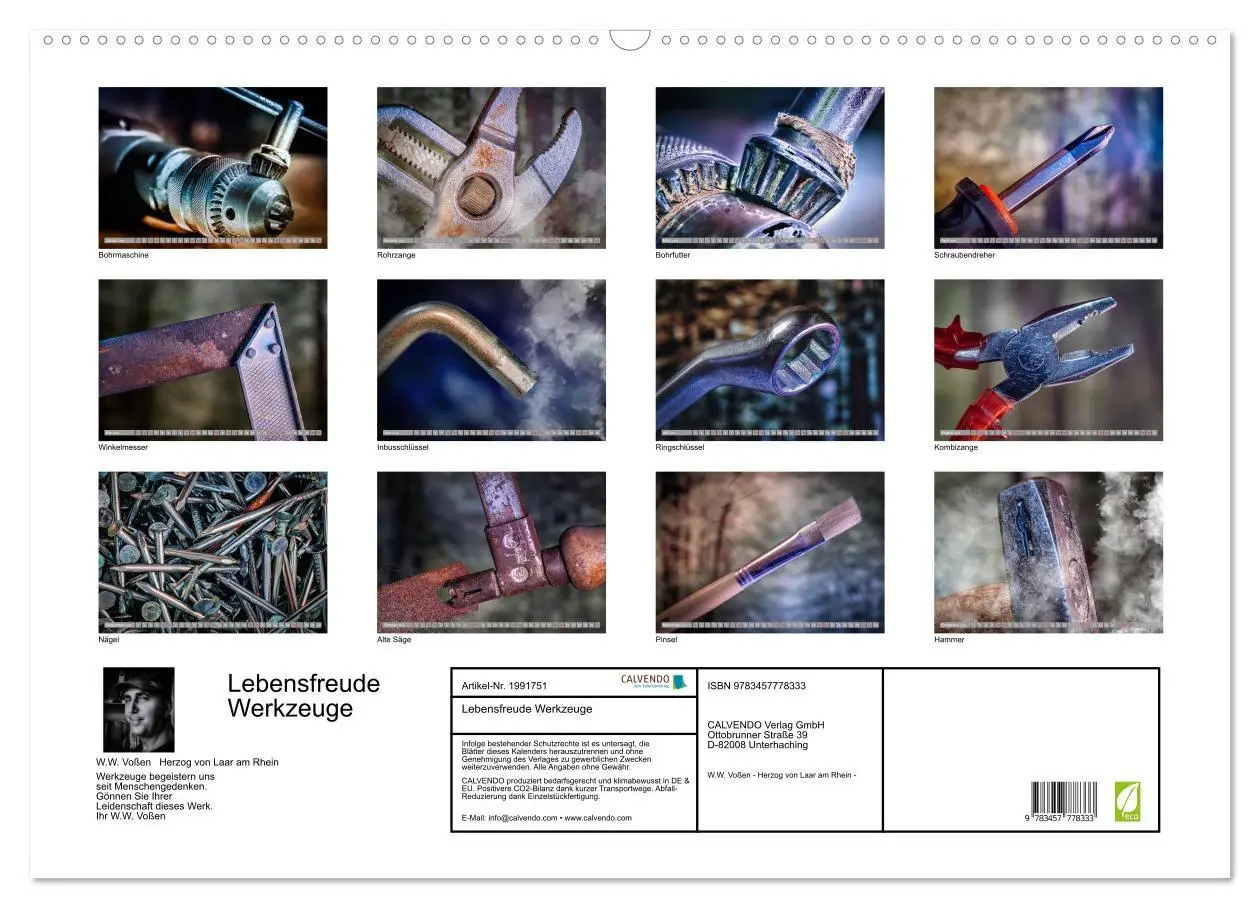 Bild: 9783457778333 | Lebensfreude Werkzeuge (Wandkalender 2026 DIN A2 quer), CALVENDO...