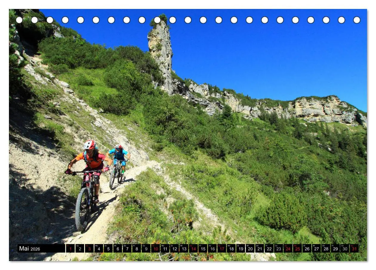 Bild: 9783457848333 | Mountainbike Traumpfade (Tischkalender 2026 DIN A5 quer), CALVENDO...