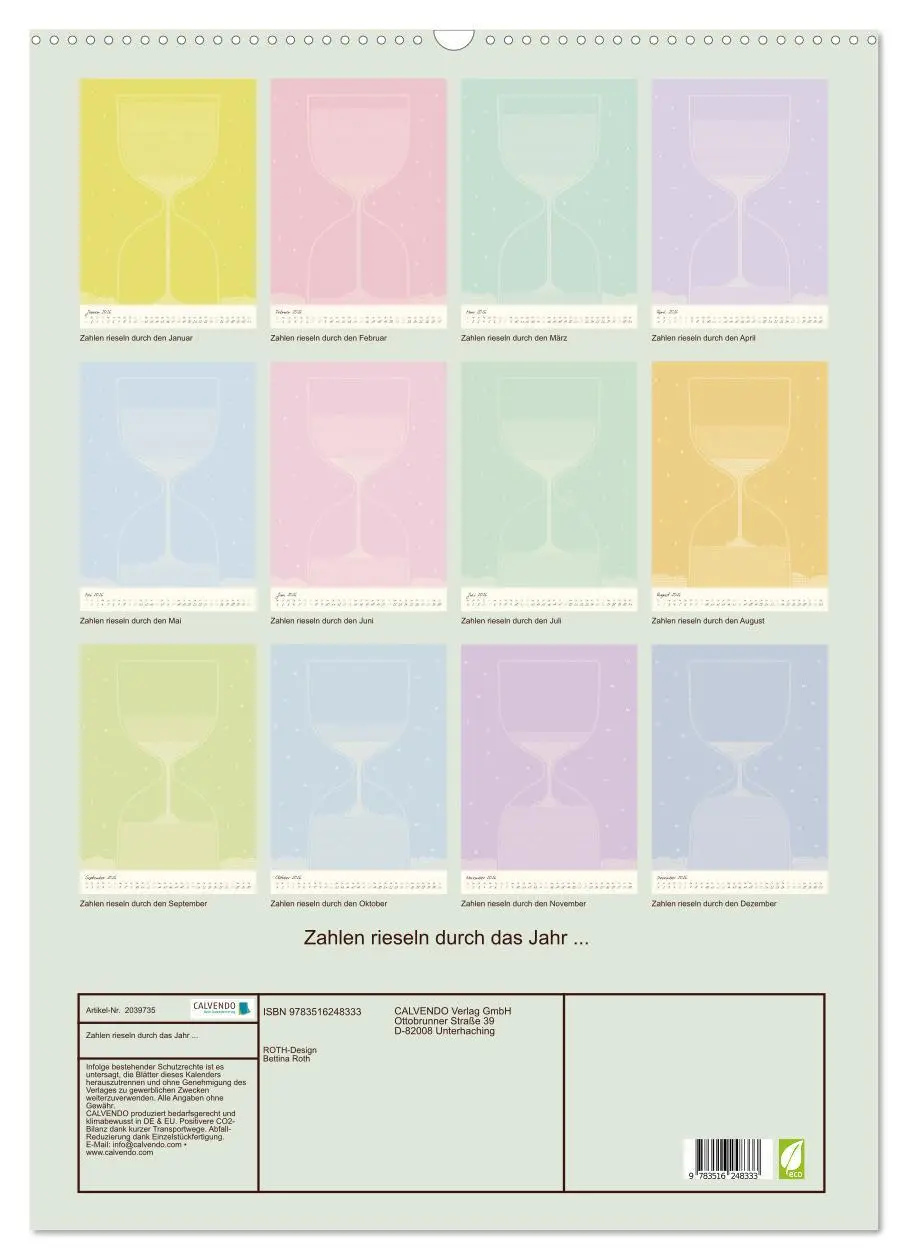 Bild: 9783516248333 | Zahlen rieseln durch das Jahr ... (Wandkalender 2026 DIN A2 hoch),...