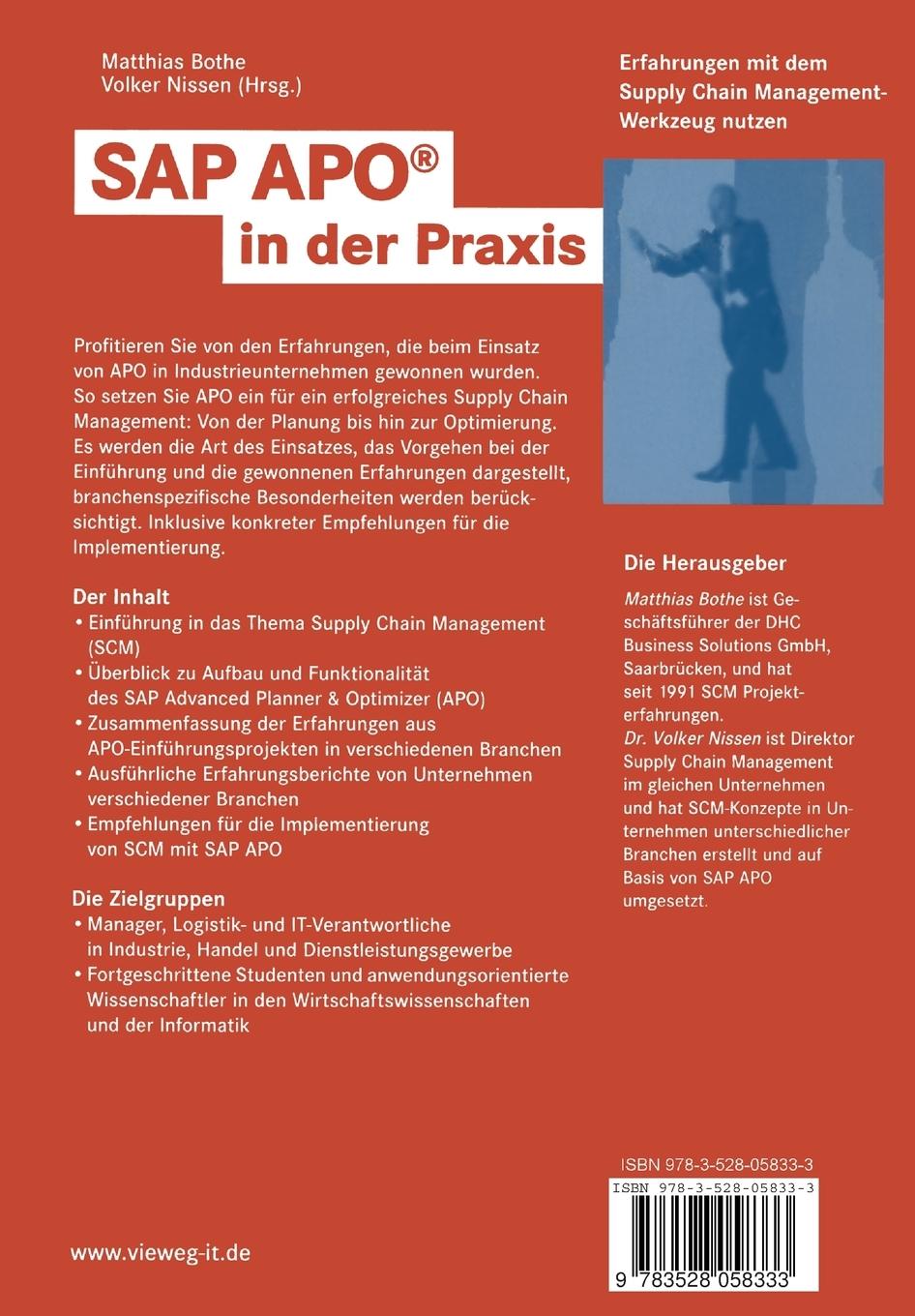 Rückseite: 9783528058333 | SAP APO® in der Praxis | Volker Nissen (u. a.) | Taschenbuch | xii