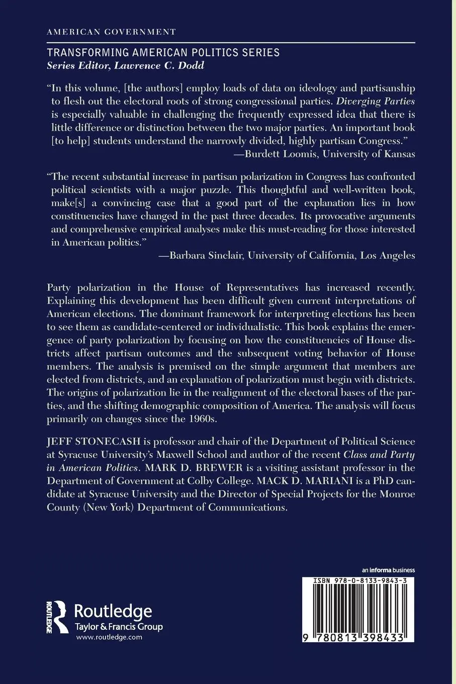 Rückseite: 9780813398433 | Diverging Parties | Social Change, Realignment, and Party Polarization